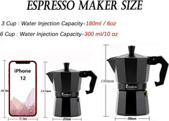 Stovetop Espresso Maker, Classic Cafe Maker Italian Espresso for Gas or Electric