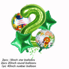 Party Decoration Animal Balloon Happy Birthday Boy Party Decoration Cake Card