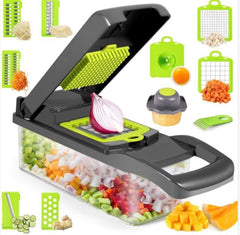 12 In 1 Manual Vegetable Chopper Kitchen Gadgets Food Chopper Onion Cutter Vegetable Slicer Chopper Rust-Proof Stainless Steel Vegetable Shredder