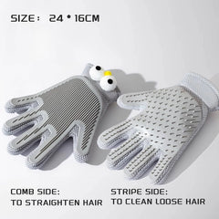 2 in 1 Pet Grooming Gloves for Dogs & Cats, Pet Fur Remover Glove, Grooming Brush