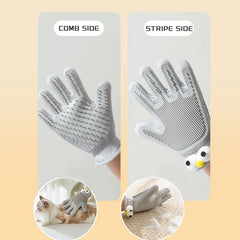 2 in 1 Pet Grooming Gloves for Dogs & Cats, Pet Fur Remover Glove, Grooming Brush