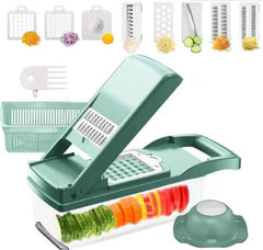 12 In 1 Manual Vegetable Chopper Kitchen Gadgets Food Chopper Onion Cutter Vegetable Slicer Chopper Rust-Proof Stainless Steel Vegetable Shredder