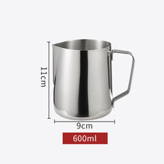 Stainless Steel Milk Jug Frothing Frother Coffee Latte Pitcher 600ml Measure Cup