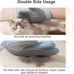 2 in 1 Pet Grooming Gloves for Dogs & Cats, Pet Fur Remover Glove, Grooming Brush