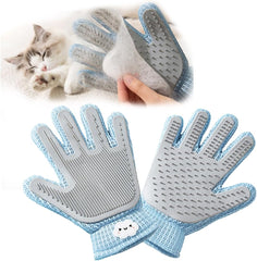 2 in 1 Pet Grooming Gloves for Dogs & Cats, Pet Fur Remover Glove, Grooming Brush