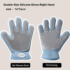 2 in 1 Pet Grooming Gloves for Dogs & Cats, Pet Fur Remover Glove, Grooming Brush