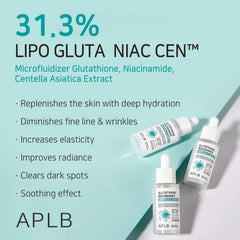 APLB Glutathione Niacinamide Ampoule Serum, 1.35 FL.OZ/Korean Skincare