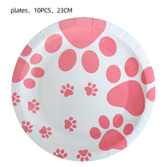 Birthday Party Decoration Dog Paw Party Tableware Set