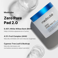 Medicube Zero Pore Pads 2.0 - Dual-Textured Facial Toner Pads for Exfoliation