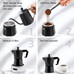 Stovetop Espresso Maker, Classic Cafe Maker Italian Espresso for Gas or Electric