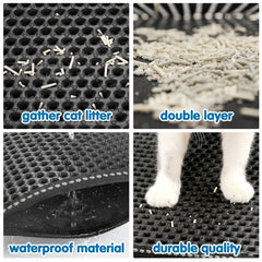 Cat Litter Mat, Kitty Litter Trapping Mat, Double Layer Mats with MiLi Shape Scratching design