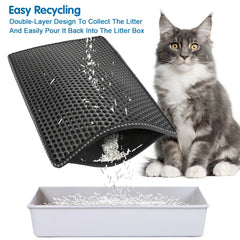 Cat Litter Mat, Kitty Litter Trapping Mat, Double Layer Mats with MiLi Shape Scratching design