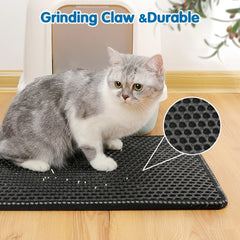 Cat Litter Mat, Kitty Litter Trapping Mat, Double Layer Mats with MiLi Shape Scratching design