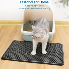 Cat Litter Mat, Kitty Litter Trapping Mat, Double Layer Mats with MiLi Shape Scratching design