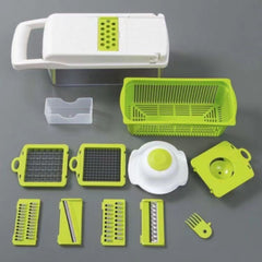 12 In 1 Manual Vegetable Chopper Kitchen Gadgets Food Chopper Onion Cutter Vegetable Slicer Chopper Rust-Proof Stainless Steel Vegetable Shredder