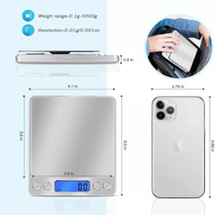 Small Digital Food Scale Ounce OZ And Gram Scale Includes 2 Trays And Batteries, 9 Units