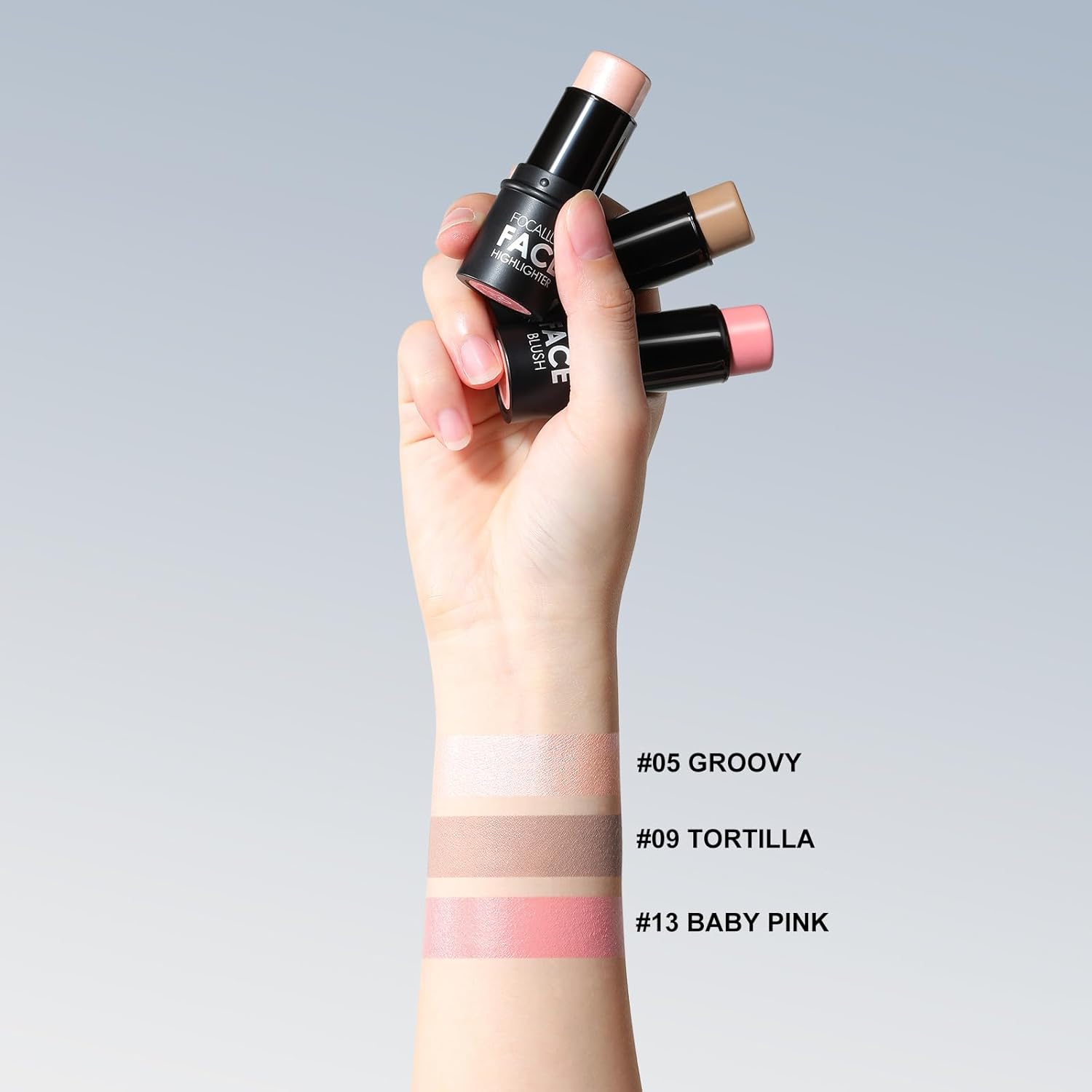 FOCALLURE 3 Pcs Cream Contour Sticks,Shades with Highlighter & Bronzer & Blush,Non-greasy Long-wear Face Contouring Pen,FAIR focallure 3 pcs cream contour sticks,shades with highlighter & bronzer & blush,non greasy long wear face contouring pen,easy to sculpt the face and create a lightweight finishing makeup,fair