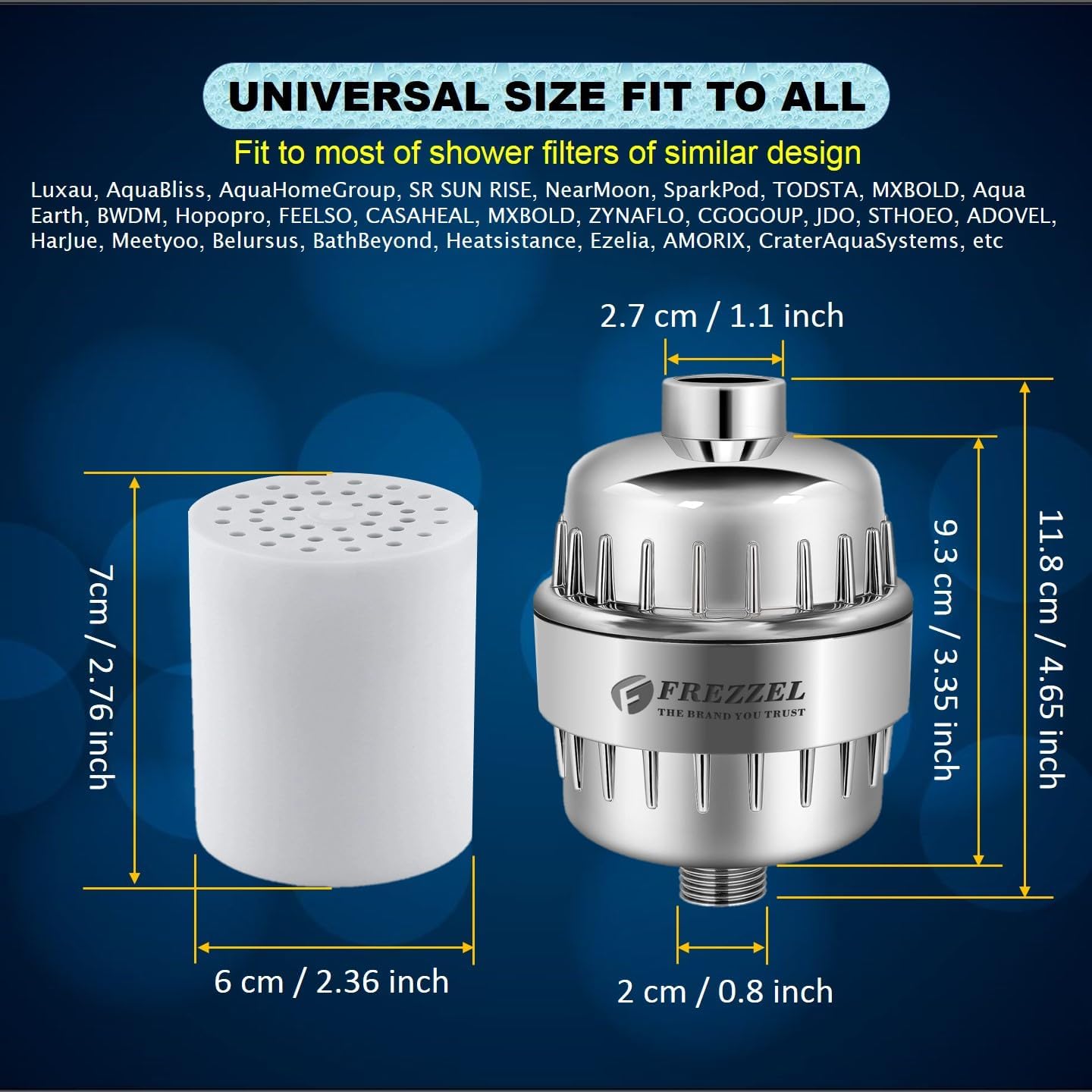 FREZZEL Pack of 4 Ultimate Shower Filter Replacement Cartridges, Universal 17 Stage Shower Head Filter Refill how to clean shower head naturally with vinegar