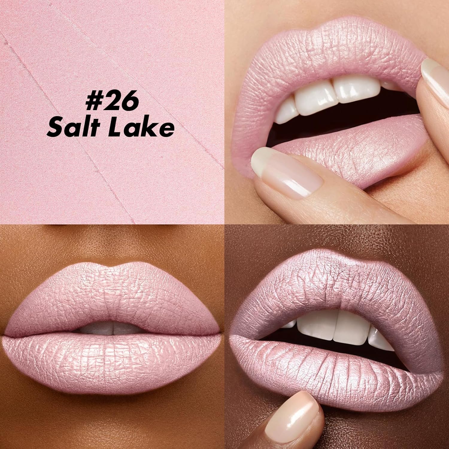 FOCALLURE Ultra Chic Metallic Lipstick,Rich Vitamin E Lip Crayon,Shinning Color without Drying, Long Lasting Lips Makeup,#26 Salt Lake focallure ultra chic metallic lipstick,rich vitamin e lip crayon,lightweight shinning color without drying or fading,long lasting lips makeup,#26 salt lake